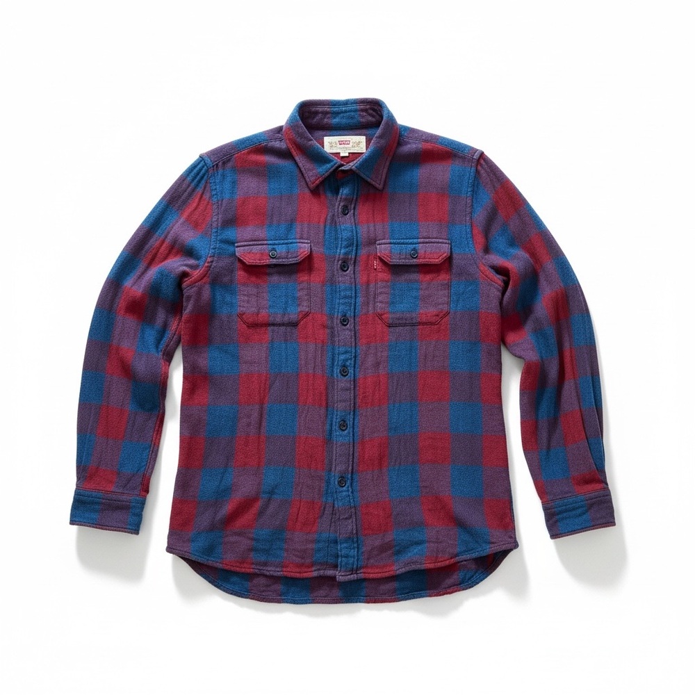 Levis Red and Blue Plaid Casual Shirt